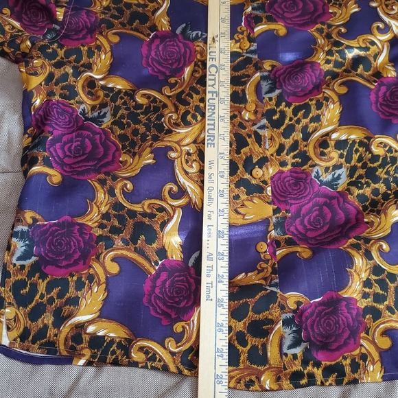 Vintage Anna and Frank Womens Silk Shirt Sz L Romatic Rose Victorian Paisley - Picture 6 of 8
